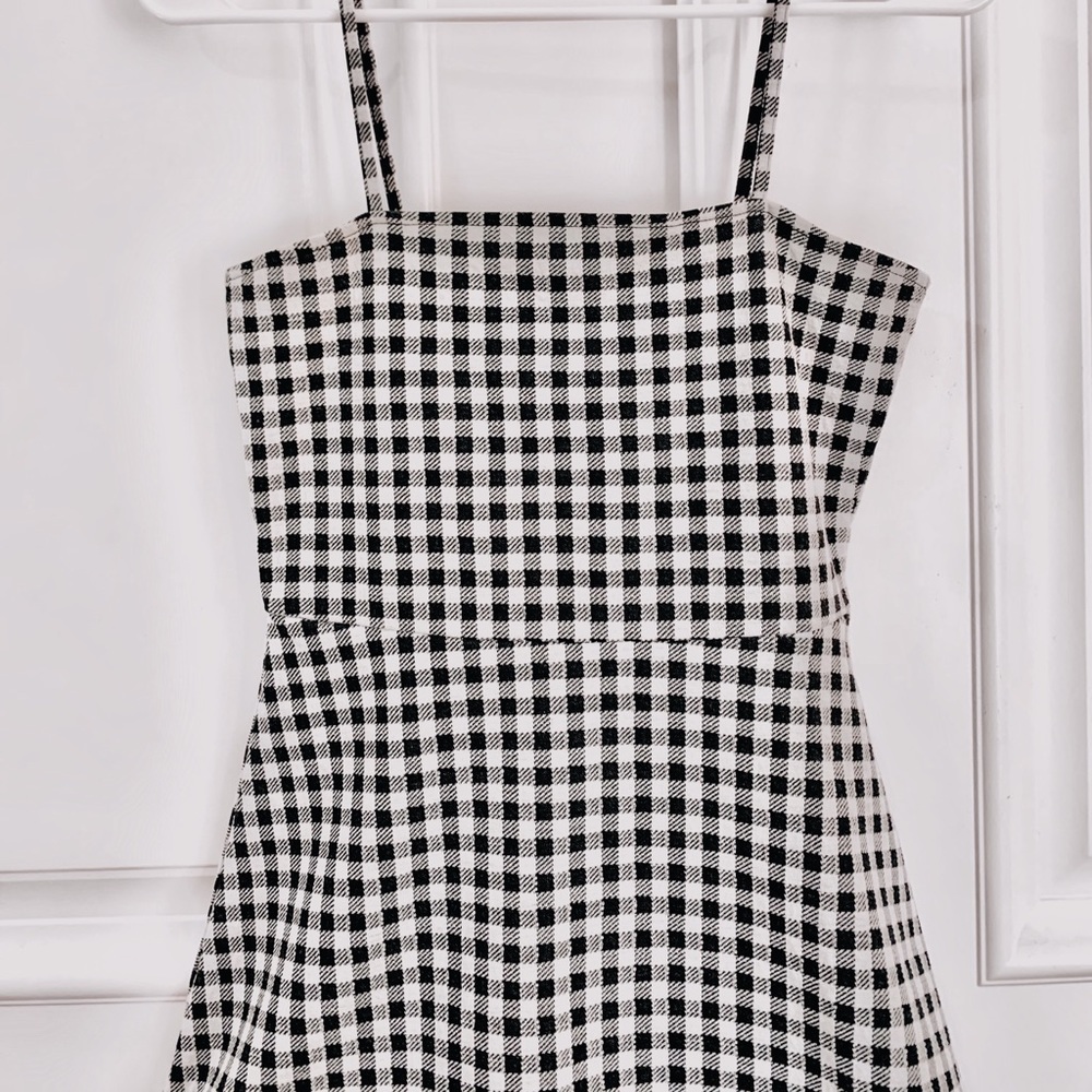 h&m black plaid dress